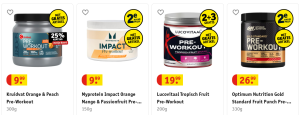 Kruidvat aanbod aan pre-workouts